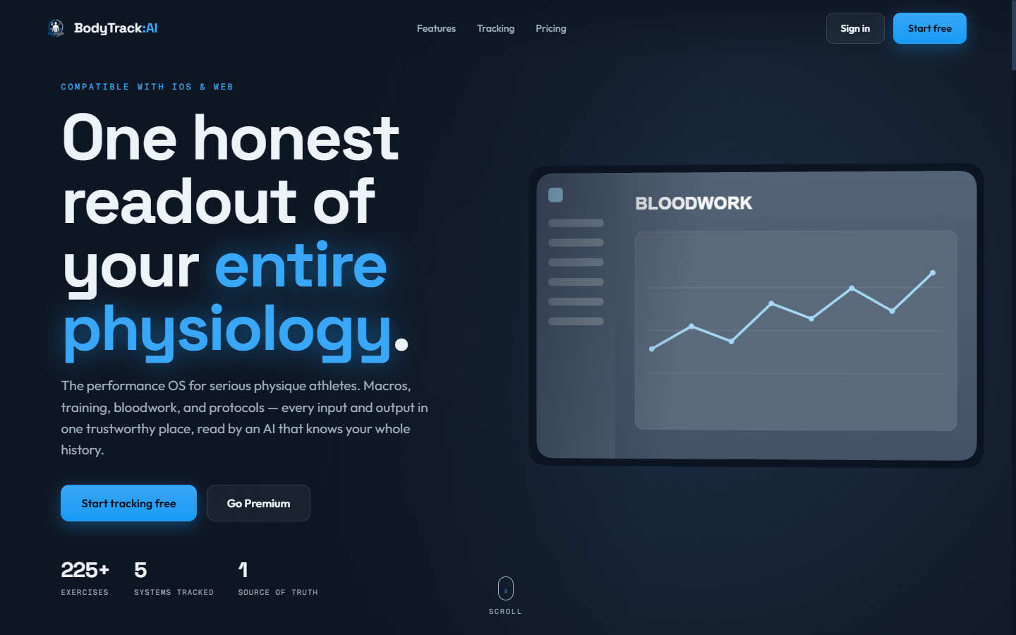 BodyTracker landing page
